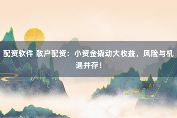 配资软件 散户配资：小资金撬动大收益，风险与机遇并存！
