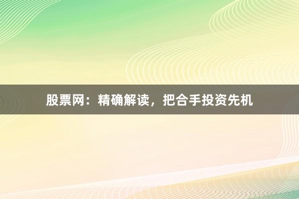 股票网：精确解读，把合手投资先机